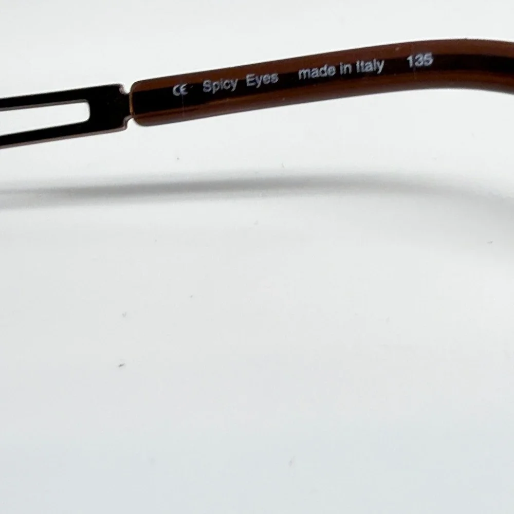 Spicy Eyes SE 530 BR Eyeglasses Frames Brown Silver Swarovski Crystal 48-17